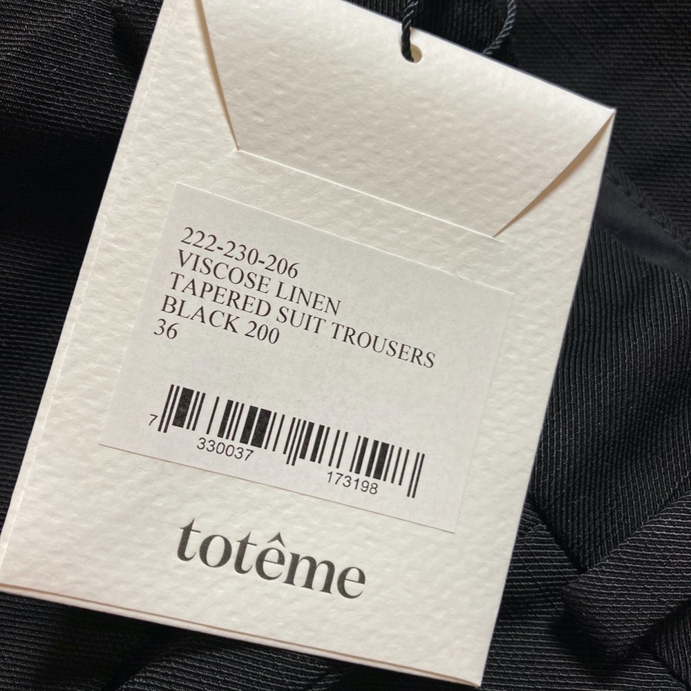 Toteme Tapered Suit Trouser NWT Linen Viscose- Black - Size 36, 38 - Picture 12 of 14